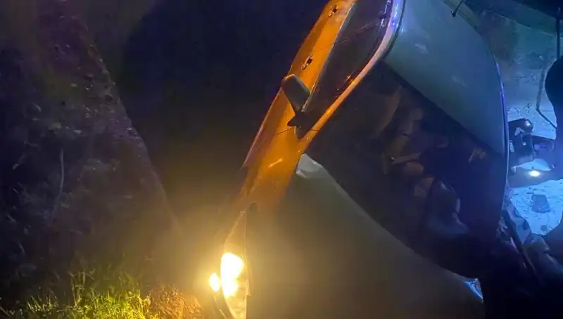 Adana'da Korkutan Kaza: Otomobil Şarampole Devrildi, Yaralılar Var!