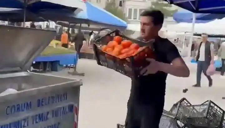 Domatesleri Çöpe Döken Pazarcıya Şok Cezalar ve Toplumun Tepkisi
